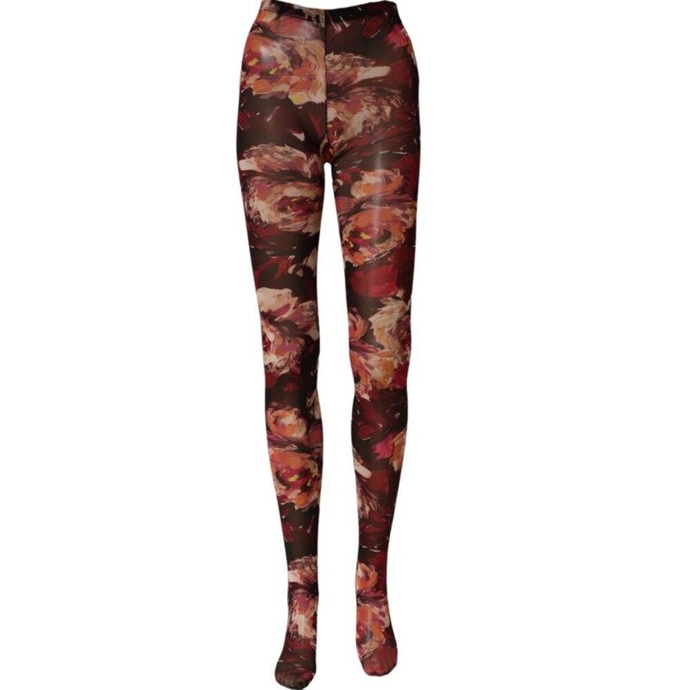Dolce & Gabbana Multicolor Floral Nylon Tights Stockings Women's Socks